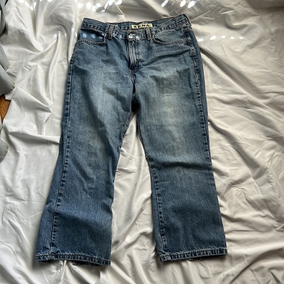 Zena cropped jeans with slits / open leg in back sz12 - Picture 2 of 3